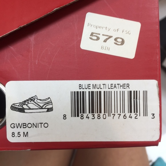 *CLOSEOUT* Guess Bonito Blue Multileather Sneakers Size 8.5 - Picture 8 of 8